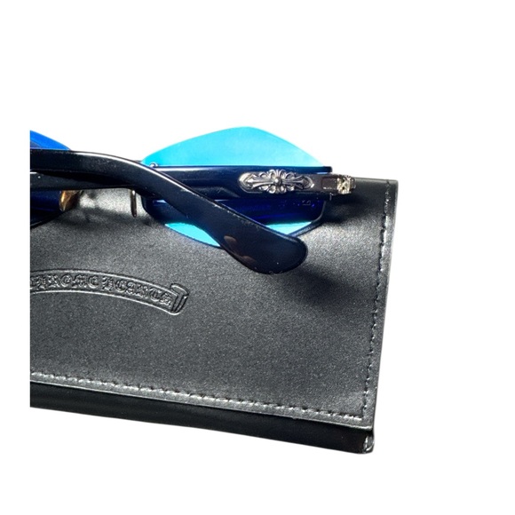 SOLD- CHROME HEARTS DEPP SUNGLASSES | BLACK FRAME| DEEP BLUE LENSES| SIZE 59 - Picture 5 of 10